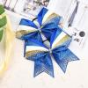 imageDEEKA 6 PCS 7quot Large Glitter Cheer Bows Three Colored Stiff Rhinestone Cheer Hair Bows Elastic Band Competition Bows for Cheerleader Softball Team Girls Sports GreenBlackWhiteGlitter Royal BlueYellowWhite