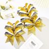imageDEEKA 6 PCS 7quot Large Glitter Cheer Bows Three Colored Stiff Rhinestone Cheer Hair Bows Elastic Band Competition Bows for Cheerleader Softball Team Girls Sports GreenBlackWhiteGlitter GoldBlackWhite