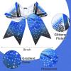 imageDEEKA 6PCS 8quot Large Glitter Black Cheer Bows with Full Shiny Rhinestones Multicolored Shimmer Cheer Hair Bows Elastic Band Ponytail Holder for Cheerleader Girls SportsBlackGlitter WhiteRoyal BlueBlackRhinestone