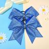 imageDEEKA 6PCS 8quot Large Glitter Black Cheer Bows with Full Shiny Rhinestones Multicolored Shimmer Cheer Hair Bows Elastic Band Ponytail Holder for Cheerleader Girls SportsBlackGlitter Royal BlueFull Rhinestone