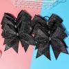imageDEEKA 6PCS 8quot Large Glitter Black Cheer Bows with Full Shiny Rhinestones Multicolored Shimmer Cheer Hair Bows Elastic Band Ponytail Holder for Cheerleader Girls SportsBlackGlitter BlackFull Rhinestone