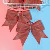 imageDEEKA 6PCS 8quot Large Glitter Black Cheer Bows with Full Shiny Rhinestones Multicolored Shimmer Cheer Hair Bows Elastic Band Ponytail Holder for Cheerleader Girls SportsBlackGlitter RedFull Rhinestone