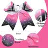 imageDEEKA 6PCS 8quot Large Glitter Black Cheer Bows with Full Shiny Rhinestones Multicolored Shimmer Cheer Hair Bows Elastic Band Ponytail Holder for Cheerleader Girls SportsBlackGlitter WhitePinkBlackRhinestone