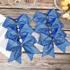 imageDEEKA 6PCS 8quot Large Glitter Black Cheer Bows with Full Shiny Rhinestones Multicolored Shimmer Cheer Hair Bows Elastic Band Ponytail Holder for Cheerleader Girls SportsBlackGlitter Royal BlueFull Rhinestone