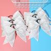 imageDEEKA 6PCS 8quot Large Glitter Black Cheer Bows with Full Shiny Rhinestones Multicolored Shimmer Cheer Hair Bows Elastic Band Ponytail Holder for Cheerleader Girls SportsBlackGlitter WhiteFull Rhinestone