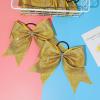 imageDEEKA 6PCS 8quot Large Glitter Black Cheer Bows with Full Shiny Rhinestones Multicolored Shimmer Cheer Hair Bows Elastic Band Ponytail Holder for Cheerleader Girls SportsBlackGlitter GoldFull Rhinestone