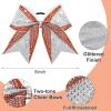 imageDEEKA 6PCS 8quot Large Glitter Red and Black Cheer Bows Two Toned Rhinestones Stiff Cheer Hair Bows Elastic Band Competition Hair Accessories for Cheerleader Team Girls Sports RedBlackRedSilver