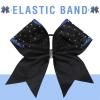 imageDEEKA 6PCS 8quot Large Glitter Red and Black Cheer Bows Two Toned Rhinestones Stiff Cheer Hair Bows Elastic Band Competition Hair Accessories for Cheerleader Team Girls Sports RedBlackRoyal BlueBlack