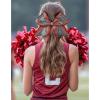 imageDEEKA 6PCS 8quot Large Glitter Red and Black Cheer Bows Two Toned Rhinestones Stiff Cheer Hair Bows Elastic Band Competition Hair Accessories for Cheerleader Team Girls Sports RedBlackRedBlack