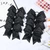 imageDEEKA 8PCS Royal Blue Stripes Glitter Cheer Bows with Iridescent Rhinestones Large 8quot Competition Cheer Hair Bows Elastic Band Ponytail Holder for Cheerleader Girls Softball Football Sports BlueBlack