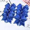 imageDEEKA 8PCS Royal Blue Stripes Glitter Cheer Bows with Iridescent Rhinestones Large 8quot Competition Cheer Hair Bows Elastic Band Ponytail Holder for Cheerleader Girls Softball Football Sports BlueRoyal Blue
