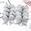imageDEEKA 8PCS Royal Blue Stripes Glitter Cheer Bows with Iridescent Rhinestones Large 8quot Competition Cheer Hair Bows Elastic Band Ponytail Holder for Cheerleader Girls Softball Football Sports BlueSilver