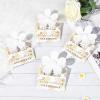 imageDEEKA Bachelorette Party Favors Bridesmaid Proposal Gifts 8 Pack Flower Hair Claw Clips with Floral Card Large Hair Clips Bridal Party Gift for Bridesmaids Last Toast On The CoastWhite