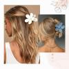 imageDEEKA Bachelorette Party Favors Bridesmaid Proposal Gifts 8 Pack Flower Hair Claw Clips with Floral Card Large Hair Clips Bridal Party Gift for Bridesmaids Last Toast On The CoastWhiteDusty Blue