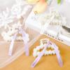 imageDEEKA Bridesmaid Proposal Gifts 8 Pack Pearl Bridesmaid Hair Claw Clips with Ribbon 3 Inch Hair Clips Bachelorette Party Favors Bridal Party Present Hair Accessories Half CircleHalf CircleWhitePurple