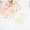 imageDEEKA Bridesmaid Proposal Gifts 8 Pack Pearl Bridesmaid Hair Claw Clips with Ribbon 3 Inch Hair Clips Bachelorette Party Favors Bridal Party Present Hair Accessories Half CircleRectangle