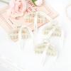 imageDEEKA Bridesmaid Proposal Gifts 8 Pack Pearl Bridesmaid Hair Claw Clips with Ribbon 3 Inch Hair Clips Bachelorette Party Favors Bridal Party Present Hair Accessories Half CircleHalf Circle
