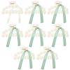 imageDEEKA Bridesmaid Proposal Gifts 8 Pack Pearl Bridesmaid Hair Claw Clips with Ribbon 3 Inch Hair Clips Bachelorette Party Favors Bridal Party Present Hair Accessories Half CircleHalf CircleWhiteGreen