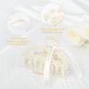 imageDEEKA Bridesmaid Proposal Gifts 8 Pack Pearl Bridesmaid Hair Claw Clips with Ribbon 3 Inch Hair Clips Bachelorette Party Favors Bridal Party Present Hair Accessories Half CircleHalf Circle Large