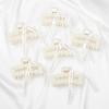 imageDEEKA Bridesmaid Proposal Gifts 8 Pack Pearl Bridesmaid Hair Claw Clips with Ribbon 3 Inch Hair Clips Bachelorette Party Favors Bridal Party Present Hair Accessories Half CircleRectangle