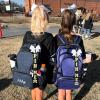 imageDEEKA Cheer Pin Me Ribbon for Backpack Glitter Cheerleader Keychain Bulk Cheer GiftsGold