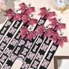 imageDEEKA Cheer Pin Me Ribbon for Backpack Glitter Cheerleader Keychain Bulk Cheer GiftsPink