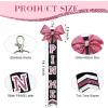 imageDEEKA Cheer Pin Me Ribbon for Backpack Glitter Cheerleader Keychain Bulk Cheer GiftsPink
