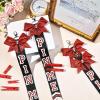 imageDEEKA Cheer Pin Me Ribbon for Backpack Glitter Cheerleader Keychain Bulk Cheer GiftsRed