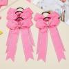 imageDEEKA Long Tail Rhinestones Cheer Bows 12 PCS Collegiate Style Cheer Bows Full Rhinestone Skinny Cheer Bow Ponytail Holder Handmade Bows for Girls Teens Cheerleader Sports WhiteHot Pink
