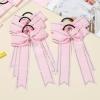 imageDEEKA Long Tail Rhinestones Cheer Bows 12 PCS Collegiate Style Cheer Bows Full Rhinestone Skinny Cheer Bow Ponytail Holder Handmade Bows for Girls Teens Cheerleader Sports WhiteLight Pink
