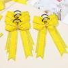 imageDEEKA Long Tail Rhinestones Cheer Bows 12 PCS Collegiate Style Cheer Bows Full Rhinestone Skinny Cheer Bow Ponytail Holder Handmade Bows for Girls Teens Cheerleader Sports WhiteYellow