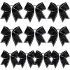 imageDEEKA 10 PCS 8quot Rhinestones Large Cheer Hair Bows Glitter Cheer Ponytail Holder Handmade for Teen Girls Softball Cheerleader Sports Hot PinkBlackRhinestone Pack of 10