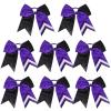 imageDEEKA 10 PCS 8quot Rhinestones Large Cheer Hair Bows Glitter Cheer Ponytail Holder Handmade for Teen Girls Softball Cheerleader Sports Hot PinkGlitter BlackPurplePack of 8