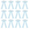 imageDEEKA 12 PCS Glitter Collegiate Style Cheer Bows Long Tail Full Rhinestones Skinny Shiny Cheer Bow Ponytail Holder Handmade Bows for Girls Teens Cheerleader Sports TealLight Blue