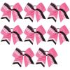 imageDEEKA 12 PCS Softball Cheer Bows 8quot Softball Thread Large Cheer Hair Bows Ponytail Holder Handmade for Teen Girls Sports Cheerleader Royal BlueBlackWhitePink Glitter BlackWhite
