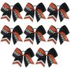 imageDEEKA 12 PCS Softball Cheer Bows 8quot Softball Thread Large Cheer Hair Bows Ponytail Holder Handmade for Teen Girls Sports Cheerleader Royal BlueBlackWhiteBlack Glitter RedWhite