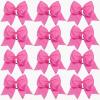 imageDEEKA 12PCS 8quot Two Toned Large Cheer Hair Bows Ponytail Holder Handmade for Teen Girls Softball Cheerleader SportsLight PinkBright PinkBright Pink Pack of 12