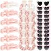 imageDEEKA 24 Pcs Margs and Matrimony Bachelorette Party Favors Decorations Bridesmaid Proposal Gifts Heart Sunglasses Hair Claw Clips Satin Scrunchies Accessories Set Bridal Party Wedding GiftsWhitePink 12 Sets