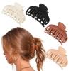 imageDEEKA 4 PCS Double Row Teeth Hair Claw Clips 25quot Medium Hair Clips for Thin Hair Small Matte Clips Short Fine Hair Accessories for Women and Girls Black BrownNeutral Colors