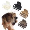 imageDEEKA 4 PCS Double Row Teeth Hair Claw Clips 25quot Medium Hair Clips for Thin Hair Small Matte Clips Short Fine Hair Accessories for Women and Girls Black BrownMatte Neutral Colors