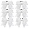 imageDEEKA 6PCS 8quot Large Glitter Black Cheer Bows with Full Shiny Rhinestones Multicolored Shimmer Cheer Hair Bows Elastic Band Ponytail Holder for Cheerleader Girls SportsBlackGlitter WhiteFull Rhinestone