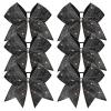 imageDEEKA 6PCS 8quot Large Glitter Black Cheer Bows with Full Shiny Rhinestones Multicolored Shimmer Cheer Hair Bows Elastic Band Ponytail Holder for Cheerleader Girls SportsBlackGlitter BlackFull Rhinestone