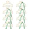 imageDEEKA Bridesmaid Proposal Gifts 8 Pack Pearl Bridesmaid Hair Claw Clips with Ribbon 3 Inch Hair Clips Bachelorette Party Favors Bridal Party Present Hair Accessories Half CircleHalf CircleWhiteGreen