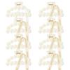 imageDEEKA Bridesmaid Proposal Gifts 8 Pack Pearl Bridesmaid Hair Claw Clips with Ribbon 3 Inch Hair Clips Bachelorette Party Favors Bridal Party Present Hair Accessories Half CircleHalf CircleWhiteChampagne