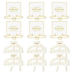 imageDEEKA 12 Pcs Bridesmaid Proposal Gifts Pearl Hair Claw Clips ampamp Bridesmaid Knot Bracelet Bachelorette Party Wedding Favors Bridal Party Present Hair Accessories for WomenGold BraceletsGold Bracelets