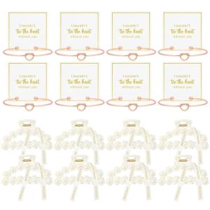 imageDEEKA 12 Pcs Bridesmaid Proposal Gifts Pearl Hair Claw Clips ampamp Bridesmaid Knot Bracelet Bachelorette Party Wedding Favors Bridal Party Present Hair Accessories for WomenGold BraceletsRose Gold Bracelets 8 Sets