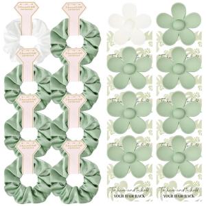 imageDEEKA 16 Pcs Bridesmaid Proposal Gifts Set Flower Hair Claw Clips with Floral Card ampamp Satin Scrunchies Proposal Box Bridal Party Gift Bridesmaids Bachelorette Party Favors WhiteampampSage GreenWhiteSage Green