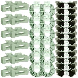 imageDEEKA 24 Pcs Margs and Matrimony Bachelorette Party Favors Decorations Bridesmaid Proposal Gifts Heart Sunglasses Hair Claw Clips Satin Scrunchies Accessories Set Bridal Party Wedding GiftsCamp 12 Sets