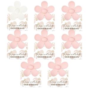 imageDEEKA Bachelorette Party Favors Bridesmaid Proposal Gifts 8 Pack Flower Hair Claw Clips with Floral Card Large Hair Clips Bridal Party Gift for Bridesmaids Last Toast On The CoastWhitePink