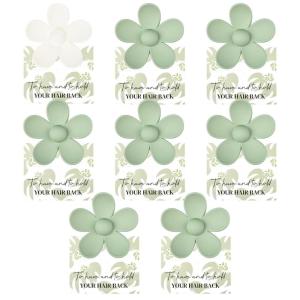 imageDEEKA Bachelorette Party Favors Bridesmaid Proposal Gifts 8 Pack Flower Hair Claw Clips with Floral Card Large Hair Clips Bridal Party Gift for Bridesmaids Last Toast On The CoastWhiteSage Green